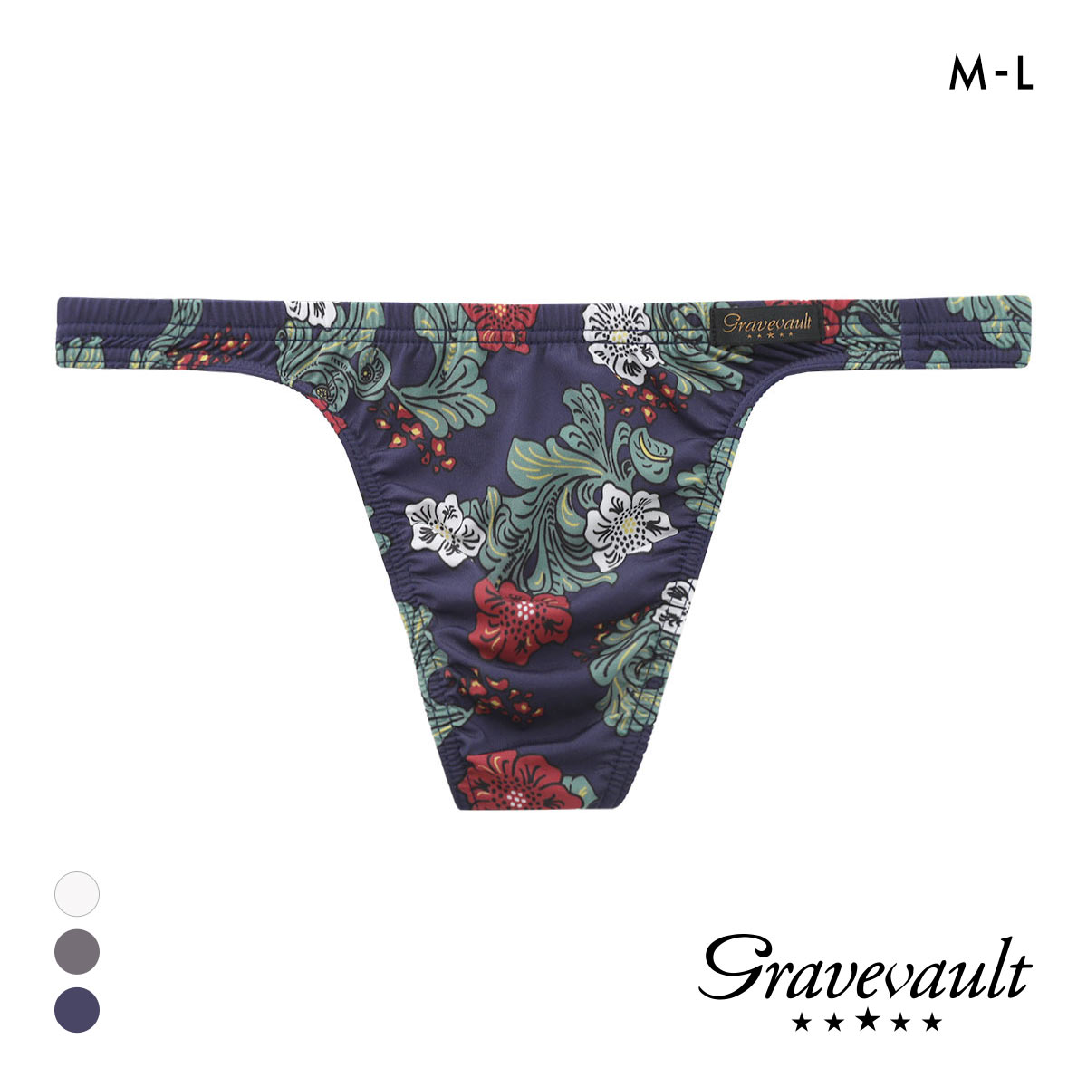 グレイブボールト Impatients Tバック ビキニ ML メンズ 前閉じ 日本製 Gravevault 国産(NV-ネイビー-M)