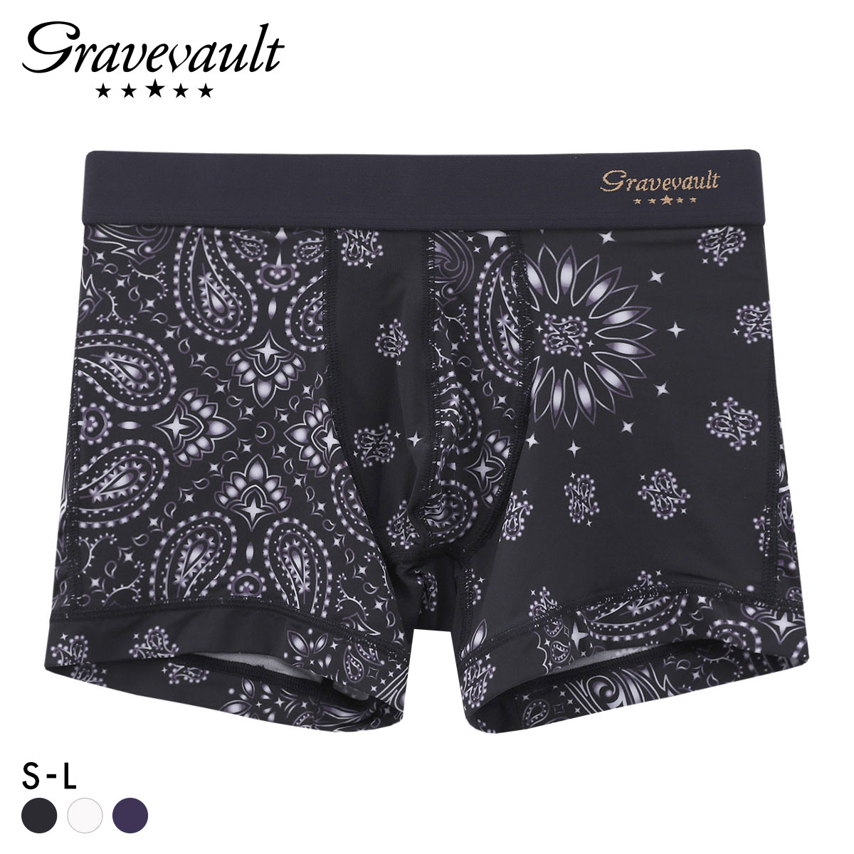 グレイブボールト MASK ショート ボクサーパンツ メンズ Gravevault(BK-ブラック-S)