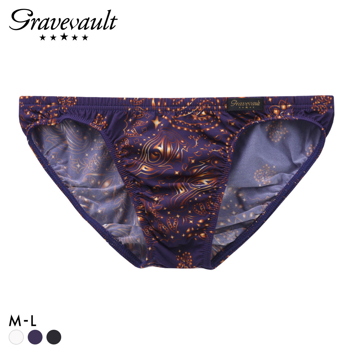 グレイブボールト MASK フルバック ビキニ ブリーフ メンズ ML 前閉じ Gravevault(NV-ネイビー-M)