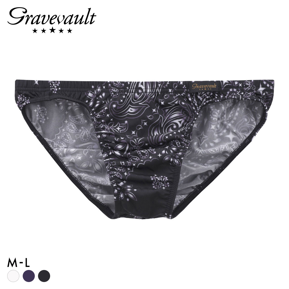 グレイブボールト MASK フルバック ビキニ ブリーフ メンズ ML 前閉じ Gravevault(BK-ブラック-M)