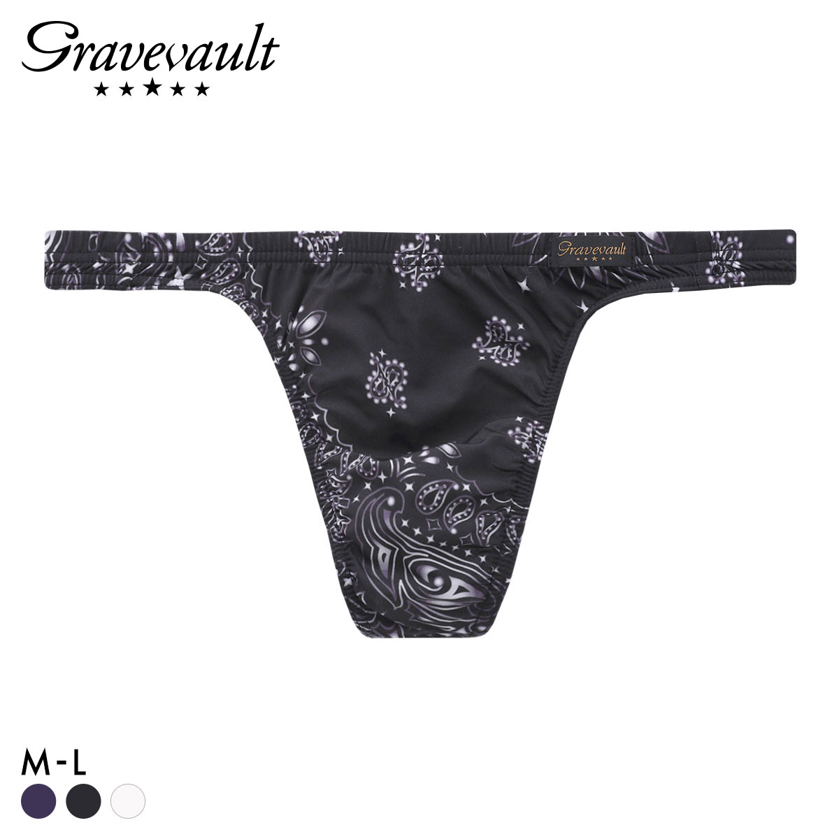 グレイブボールト MASK Tバック ビキニ メンズ ML 前閉じ Gravevault(BK-ブラック-M)