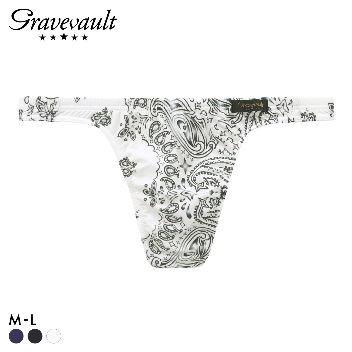 グレイブボールト MASK Tバック ビキニ メンズ ML 前閉じ Gravevault(WH-ホワイト-M)