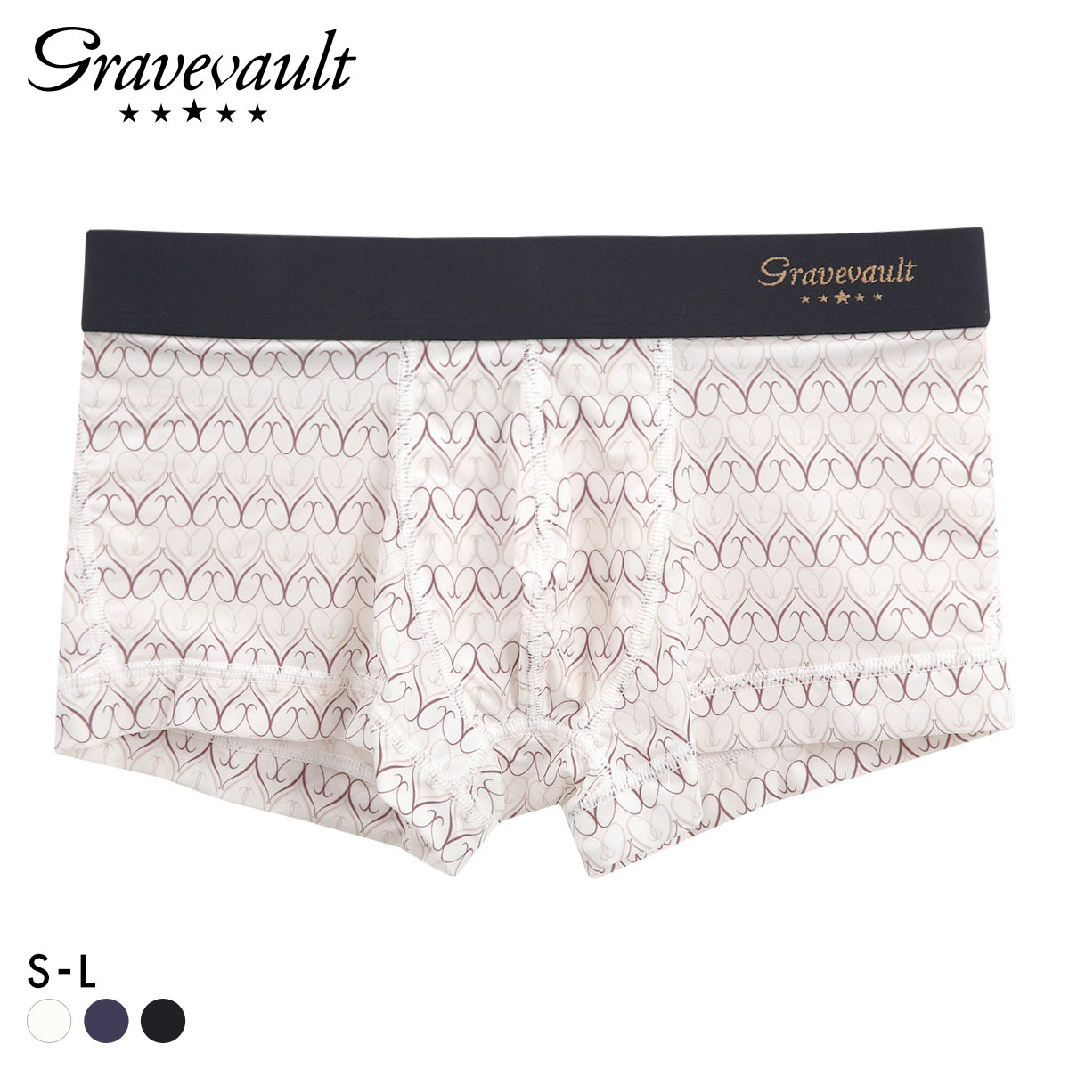 グレイブボールト Gravevault Gift ローライズ ボクサーパンツ メンズ アンダーウェア SML(WH-ホワイト-S)