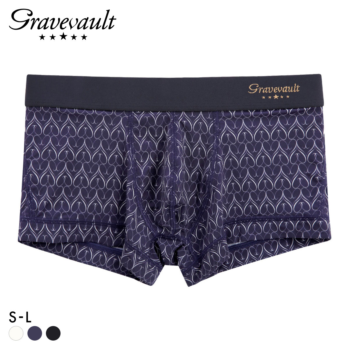 グレイブボールト Gravevault Gift ローライズ ボクサーパンツ メンズ アンダーウェア SML(NV-ネイビー-S)