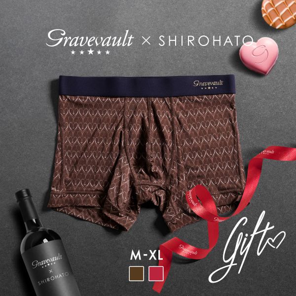 グレイブボールト Gravevault×SHIROHATO 別注 GIFT ボクサーパンツ ショート メンズ 前とじ  M L XL