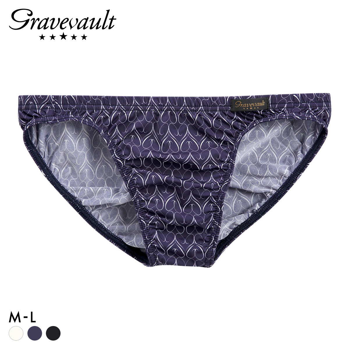 グレイブボールト Gravevault Gift フルバック ビキニ メンズ アンダーウェア 前とじ(NV-ネイビー-M)
