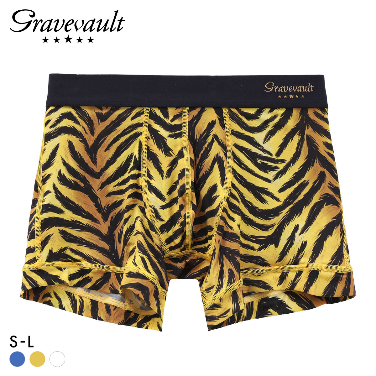 グレイブボールト Fuujin ショート ボクサーパンツ メンズ Gravevault 日本製(YE-イエロー-S)