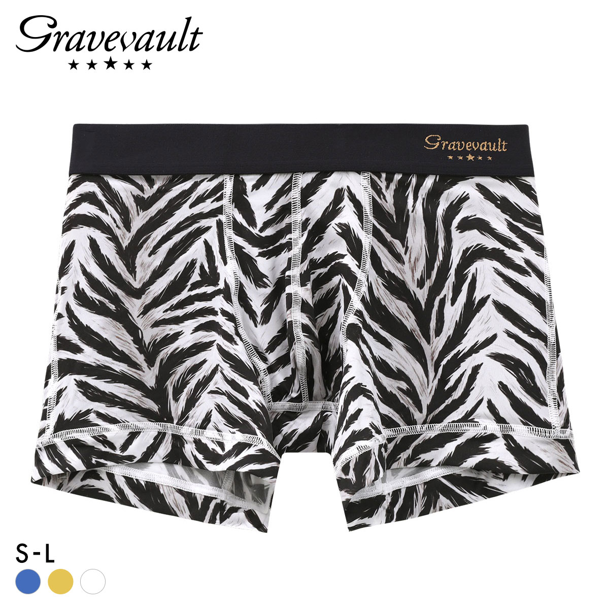 グレイブボールト Fuujin ショート ボクサーパンツ メンズ Gravevault 日本製(WH-ホワイト-S)