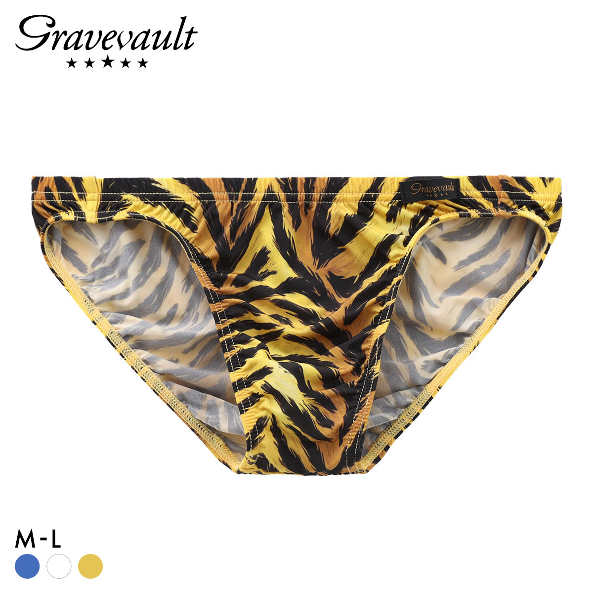 グレイブボールト Fuujin ビキニ ブリーフ メンズ Gravevault 日本製(YE-イエロー-M)