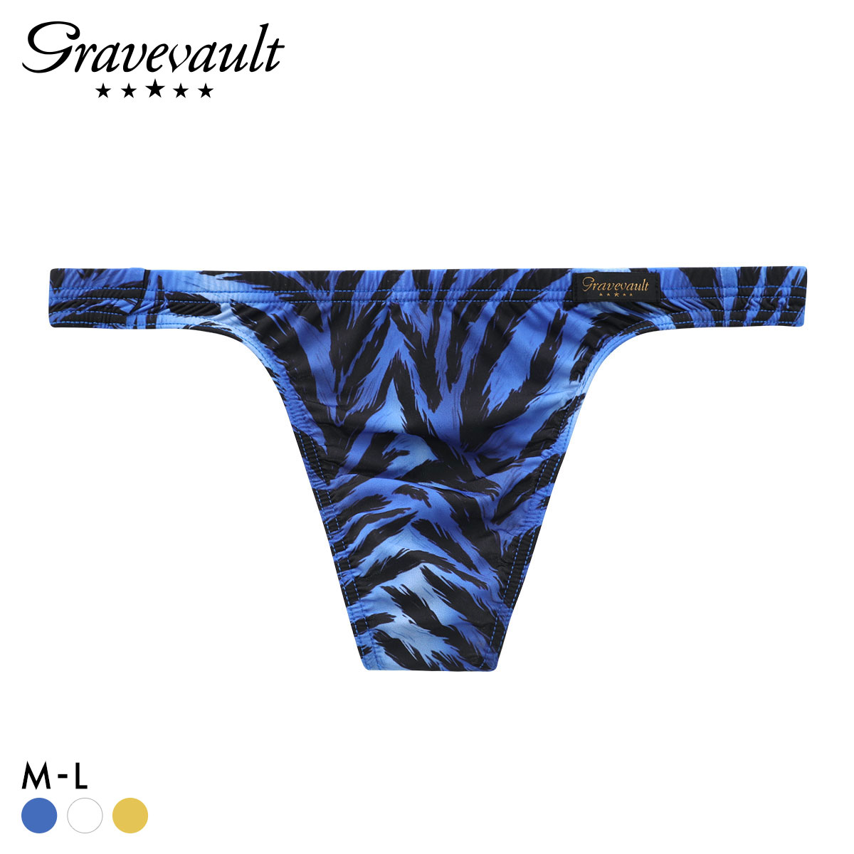 グレイブボールト Fuujin Tバック ビキニ メンズ Gravevault 日本製(BU-ブルー-M)