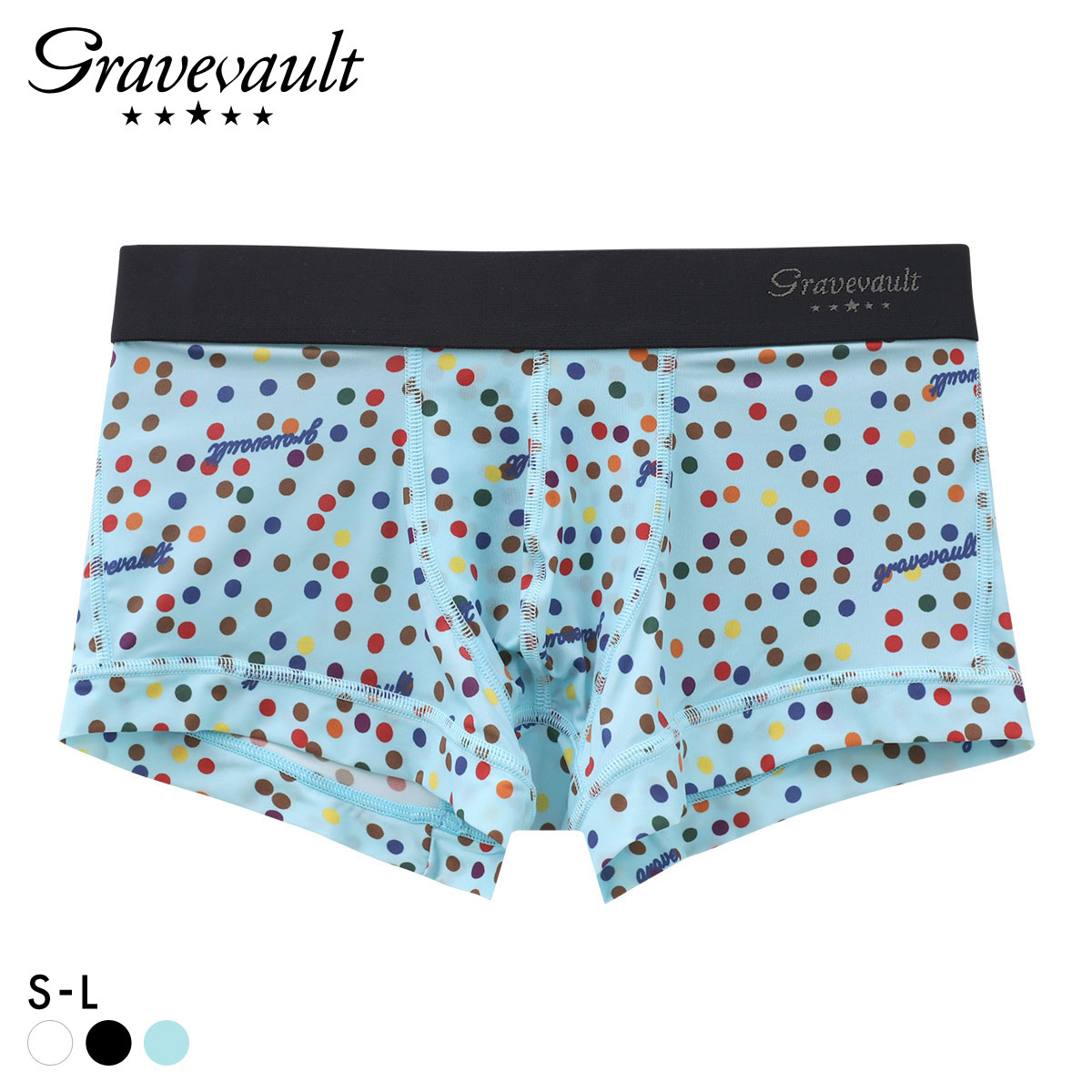 グレイブボールト Dot ローライズ ボクサーパンツ メンズ Gravevault 日本製(SX-サックス-S)