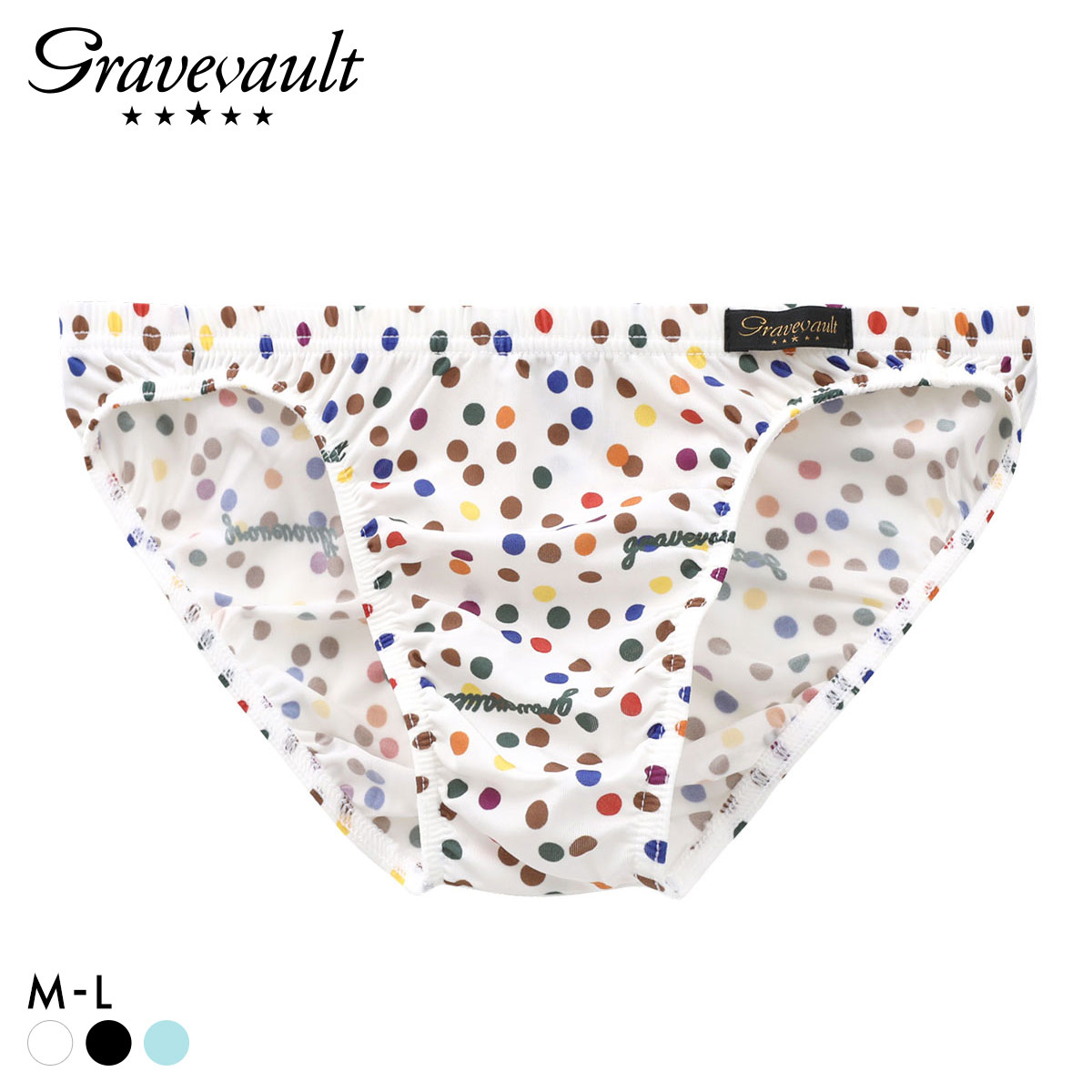 グレイブボールト Dot ビキニ ブリーフ メンズ Gravevault 日本製(WH-ホワイト-M)