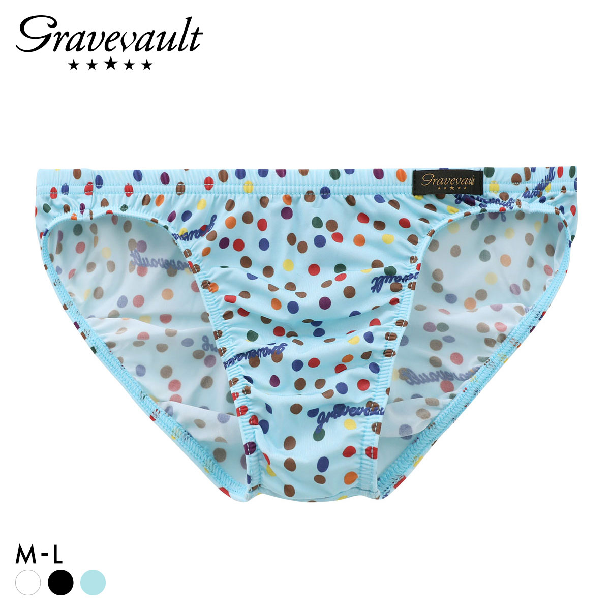 グレイブボールト Dot ビキニ ブリーフ メンズ Gravevault 日本製(SX-サックス-M)