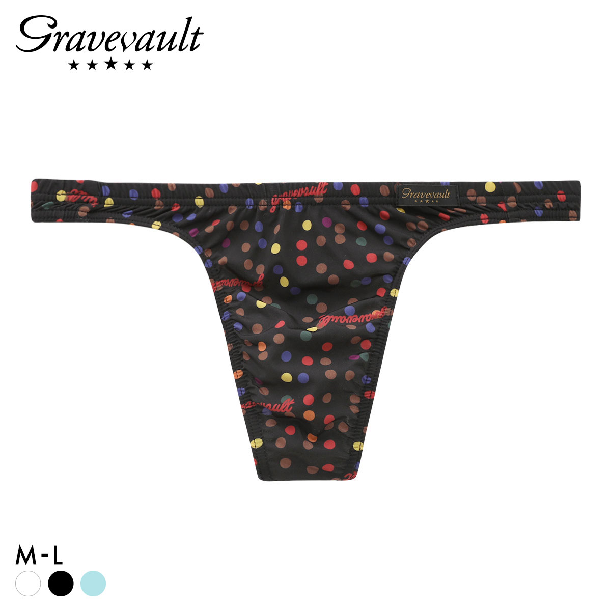 グレイブボールト Dot Tバック ビキニ メンズ Gravevault 日本製(BK-ブラック-M)