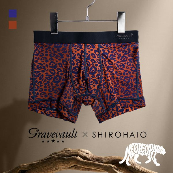 グレイブボールト Gravevault×SHIROHATO 別注 限定カラー NEO LEOPARD ショートボクサーパンツ メンズ 前とじ M L XL