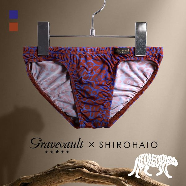 グレイブボールト Gravevault×SHIROHATO 別注 限定カラー NEO LEOPARD フルバック ビキニ  M L ブリーフ メンズ 前とじ