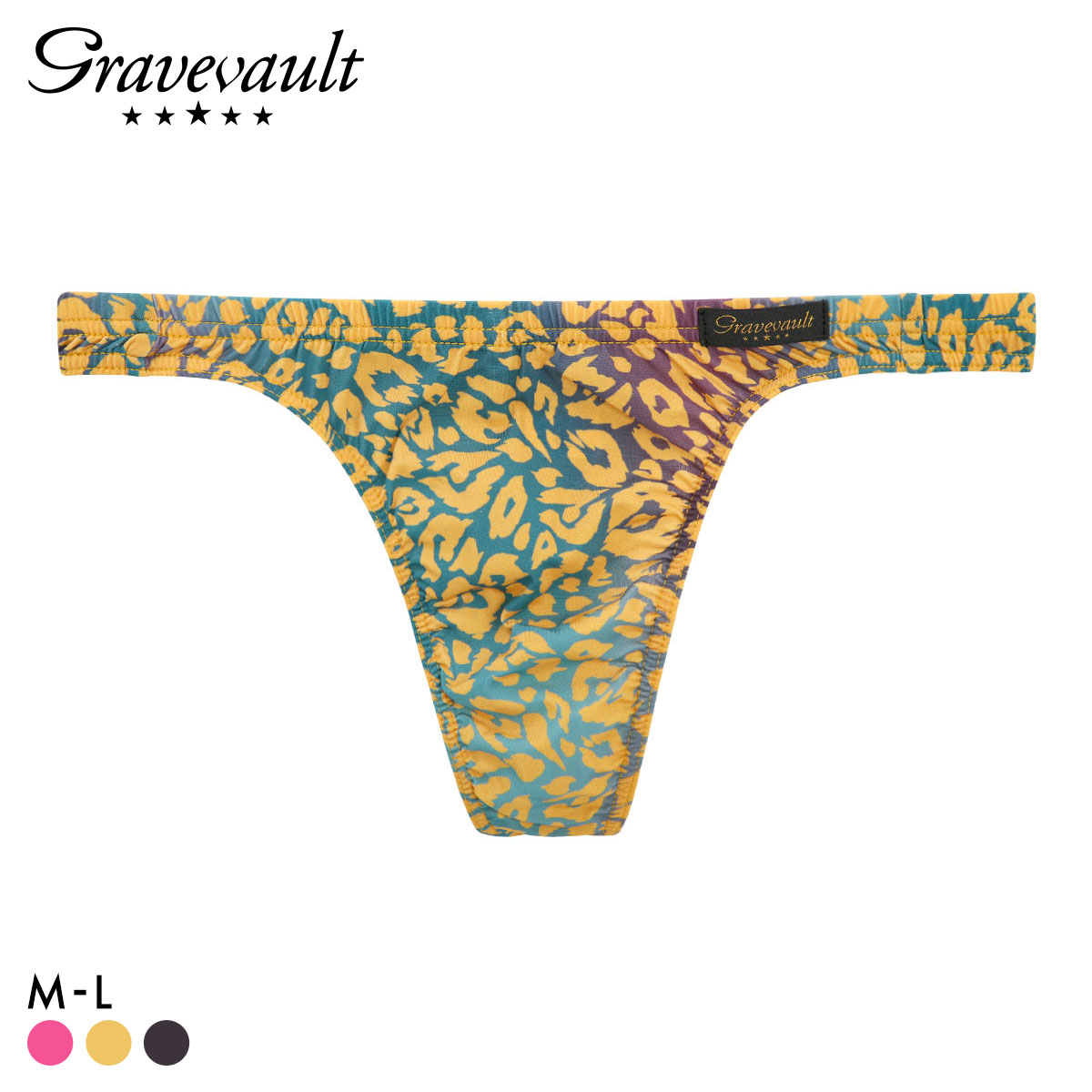 グレイブボールト NEO LEOPARD Tバック ビキニ ML メンズ Gravevault 前とじ 3052576(YE-イエロー-M)