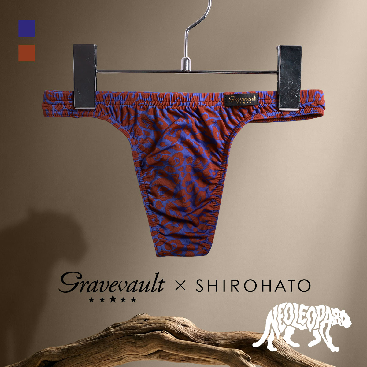 グレイブボールト Gravevault×SHIROHATO 別注 限定カラー NEO LEOPARD Tバック ビキニ ML メンズ 前とじ 3052576S(BUR-バーガンディ-M)