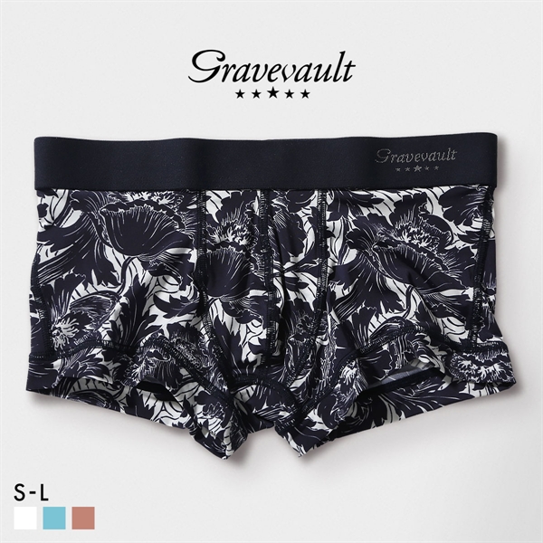 グレイブボールト FLOWER ローライズ ボクサーパンツ メンズ Gravevault 前とじ S M L 3052591 日本製