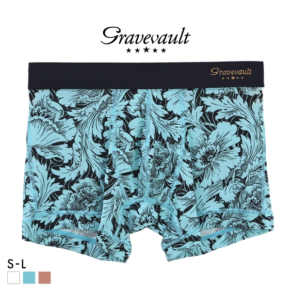 グレイブボールト FLOWER ショート ボクサーパンツ メンズ Gravevault 前とじ S M L 3052592 日本製