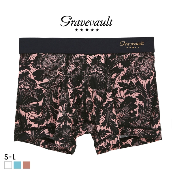 グレイブボールト FLOWER ショート ボクサーパンツ メンズ Gravevault 前とじ S M L 3052592 日本製