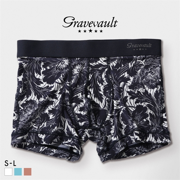 グレイブボールト FLOWER ショート ボクサーパンツ メンズ Gravevault 前とじ S M L 3052592 日本製