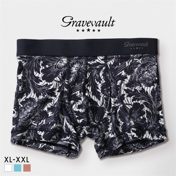 グレイブボールト FLOWER ショート ボクサーパンツ メンズ Gravevault 前とじ XL XXL 3052592 大きいサイズ 日本製