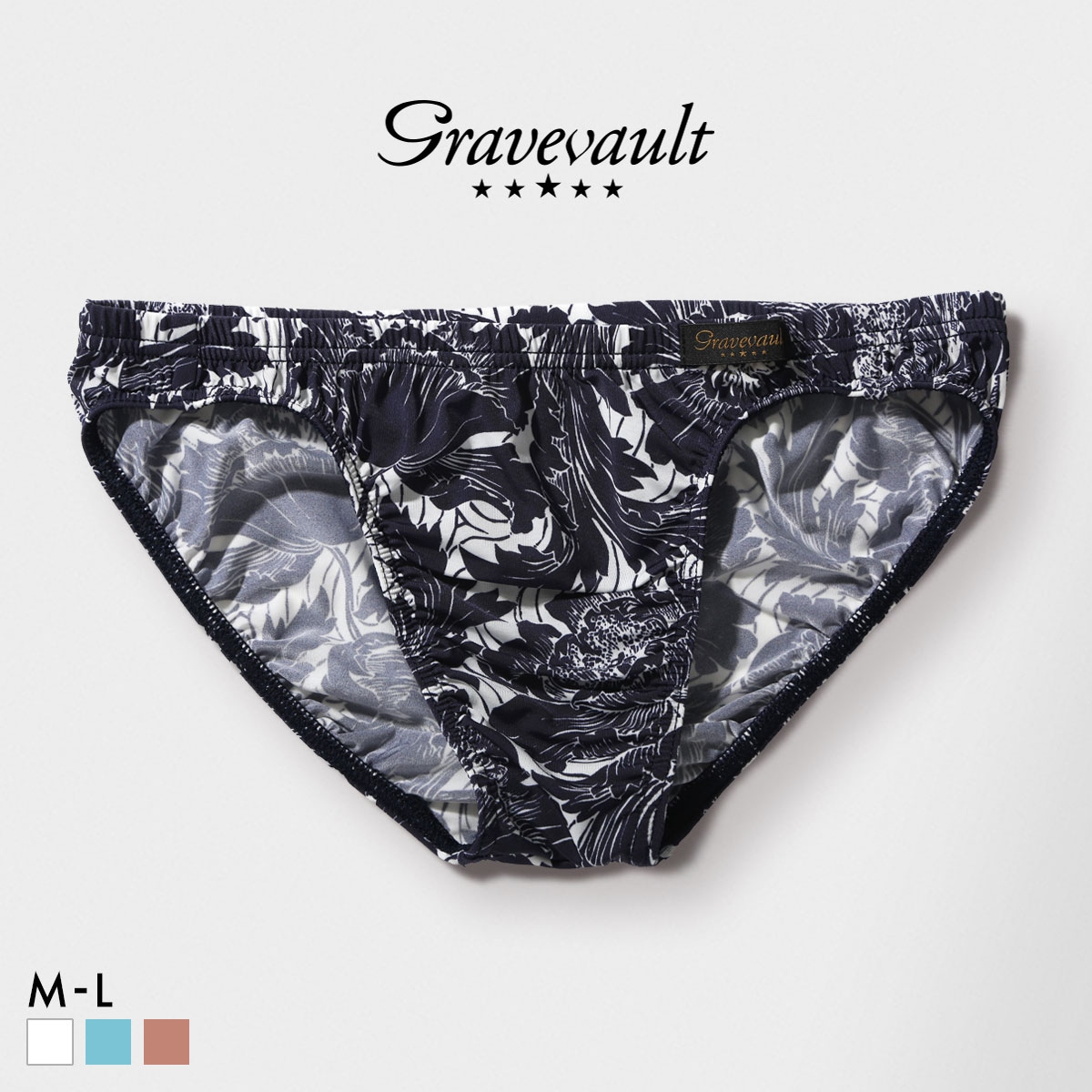 グレイブボールト FLOWER フルバック ビキニ  M L ブリーフ メンズ Gravevault 前とじ 3052595 日本製