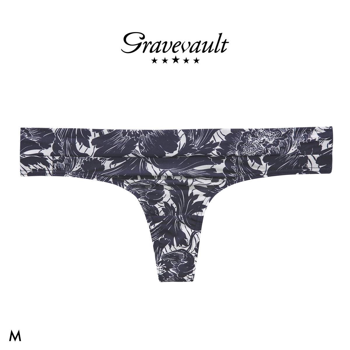 グレイブボールト FLOWER Thong Tショーツ レディース ソング タンガ ペア Gravevault(WH-ホワイト-M)