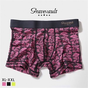 グレイブボールト BARBED FLOWER ショート ボクサーパンツ メンズ Gravevault 前とじ XL XXL 3052602 日本製