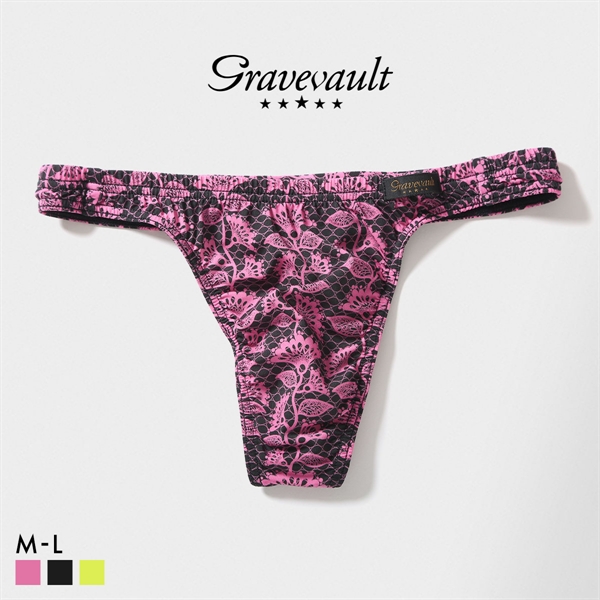 グレイブボールト BARBED FLOWER Tバック ビキニ ML メンズ Gravevault 前とじ 3052606 日本製
