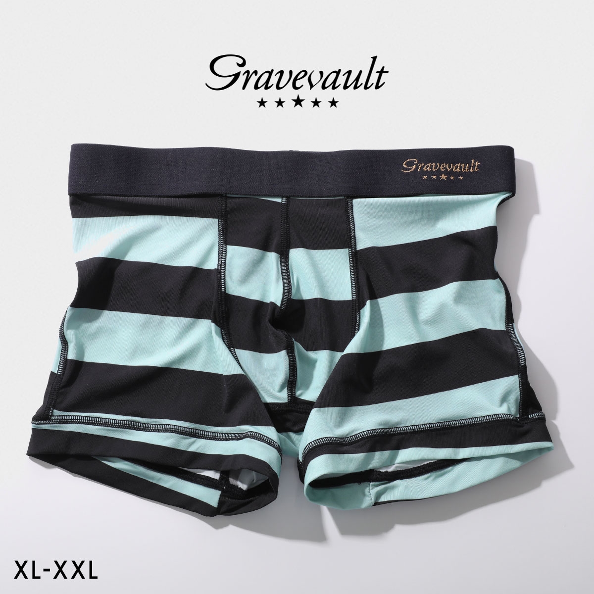 グレイブボールト Border Line ショートボクサー メンズ ボクサーパンツ 大きいサイズ XL XXL 3052622 日本製 Gravevault(MI-ミント-XL)