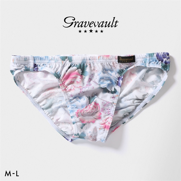グレイブボールト Gravevault PEONY FLOWER フルバック ビキニ メンズ ブリーフ 前とじ S M L 日本製