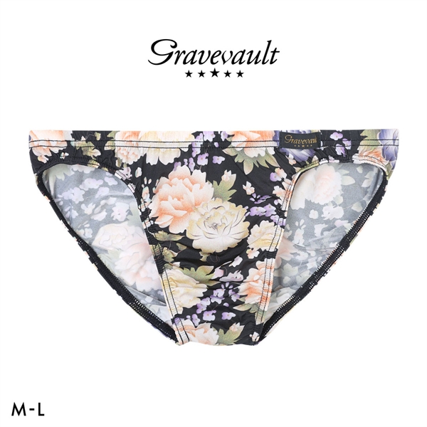 グレイブボールト Gravevault PEONY FLOWER フルバック ビキニ メンズ ブリーフ 前とじ S M L 日本製