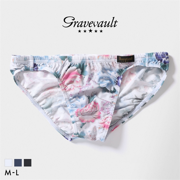 グレイブボールト Gravevault PEONY FLOWER フルバック ビキニ メンズ ブリーフ 前とじ S M L 日本製