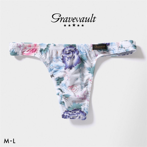グレイブボールト Gravevault PEONY FLOWER Tバック ビキニ メンズ 前とじ M L 日本製