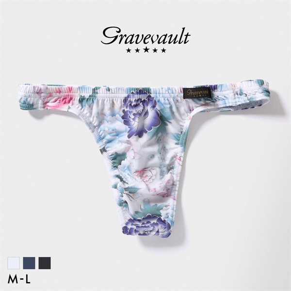グレイブボールト Gravevault PEONY FLOWER Tバック ビキニ メンズ 前とじ M L 日本製