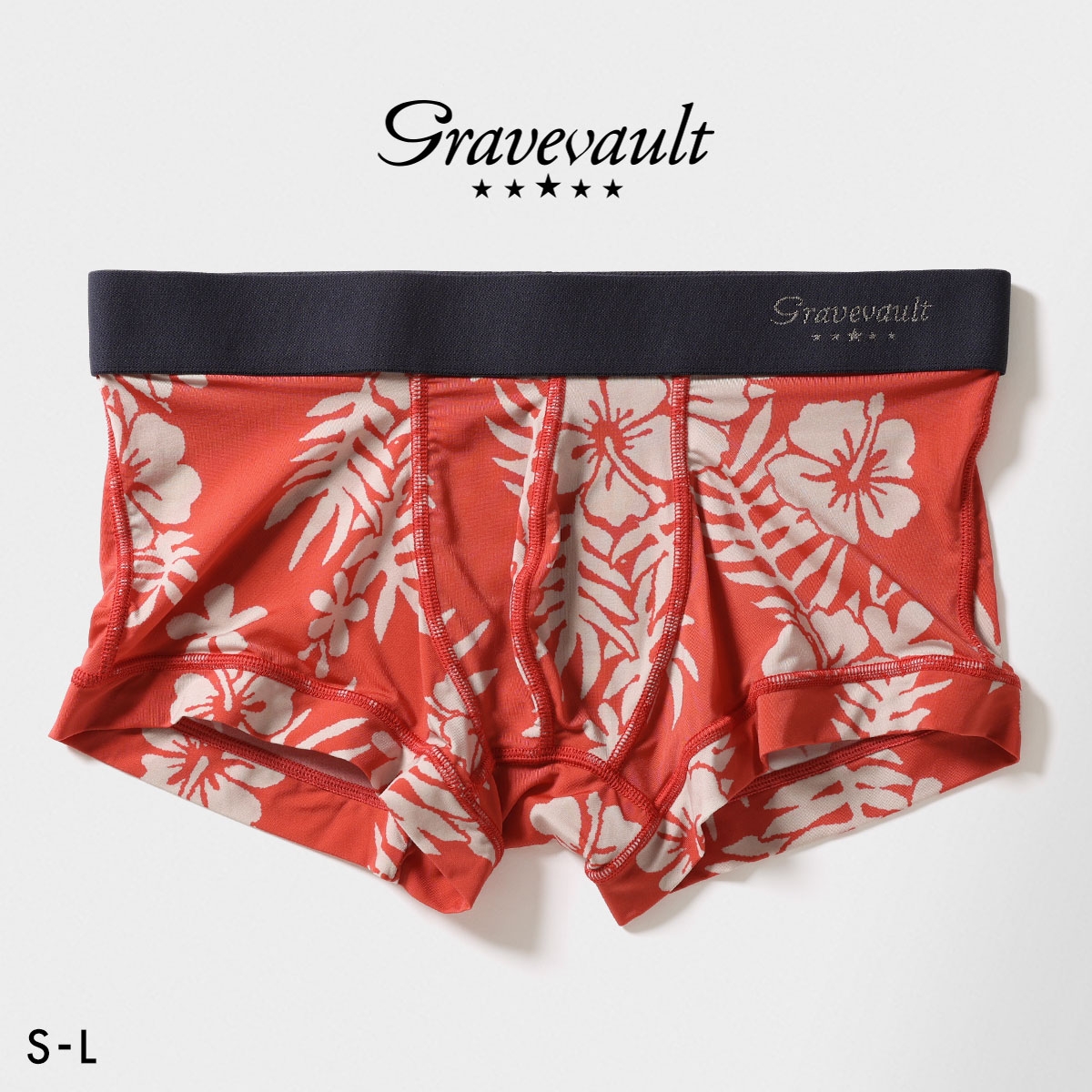 グレイブボールト Vintage ローライズ ボクサーパンツ メンズ 前とじ S M L Gravevault(RE-レッド-S)