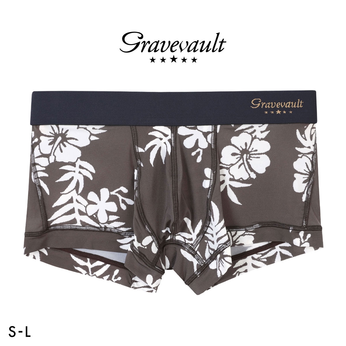 グレイブボールト Vintage ローライズ ボクサーパンツ メンズ 前とじ S M L Gravevault(BK-ブラック-S)