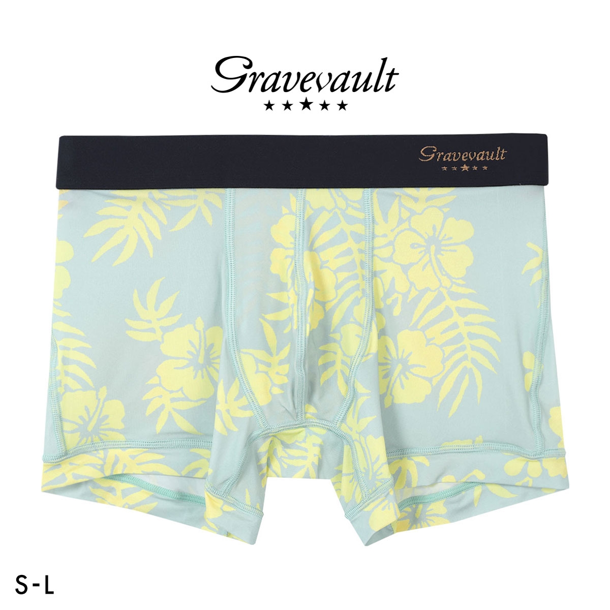 グレイブボールト Vintage ショートボクサー メンズ ボクサーパンツ 前とじ S M L Gravevault(BU-ブルー-S)