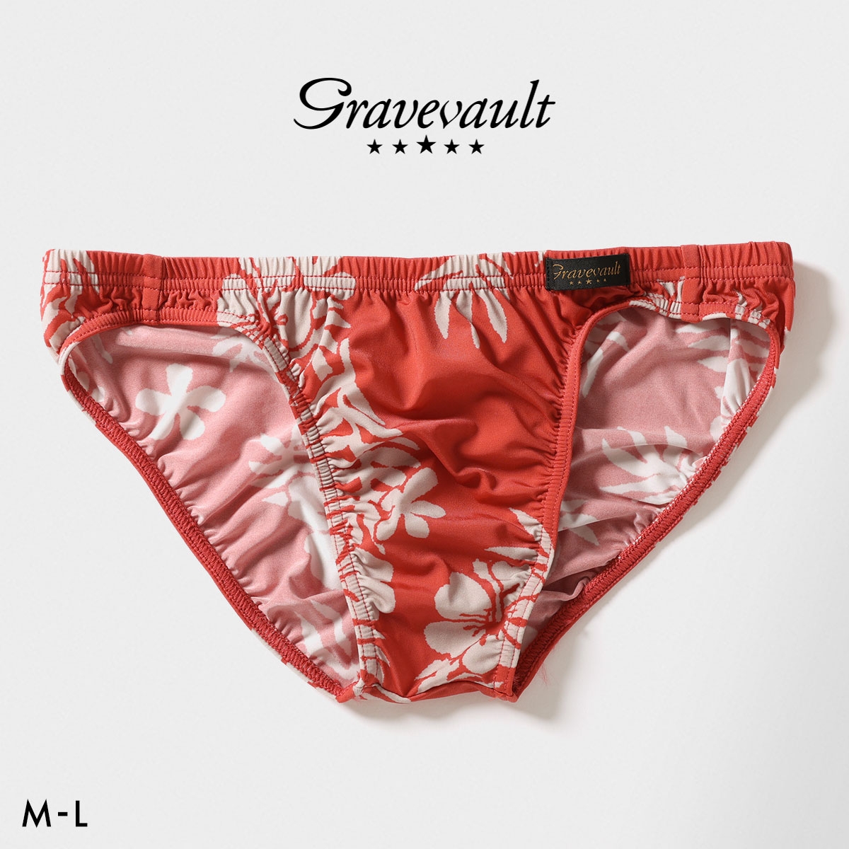 グレイブボールト Vintage フルバック ビキニ メンズ ブリーフ 前とじ S M L Gravevault(RE-レッド-M)