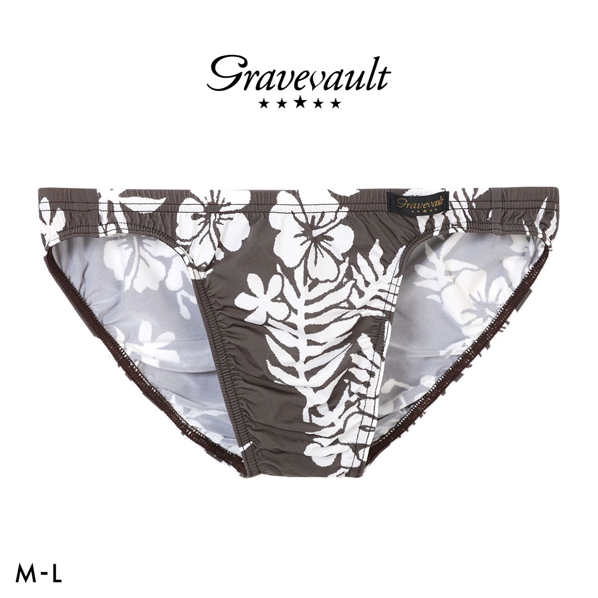 グレイブボールト Vintage フルバック ビキニ メンズ ブリーフ 前とじ S M L Gravevault(BK-ブラック-M)