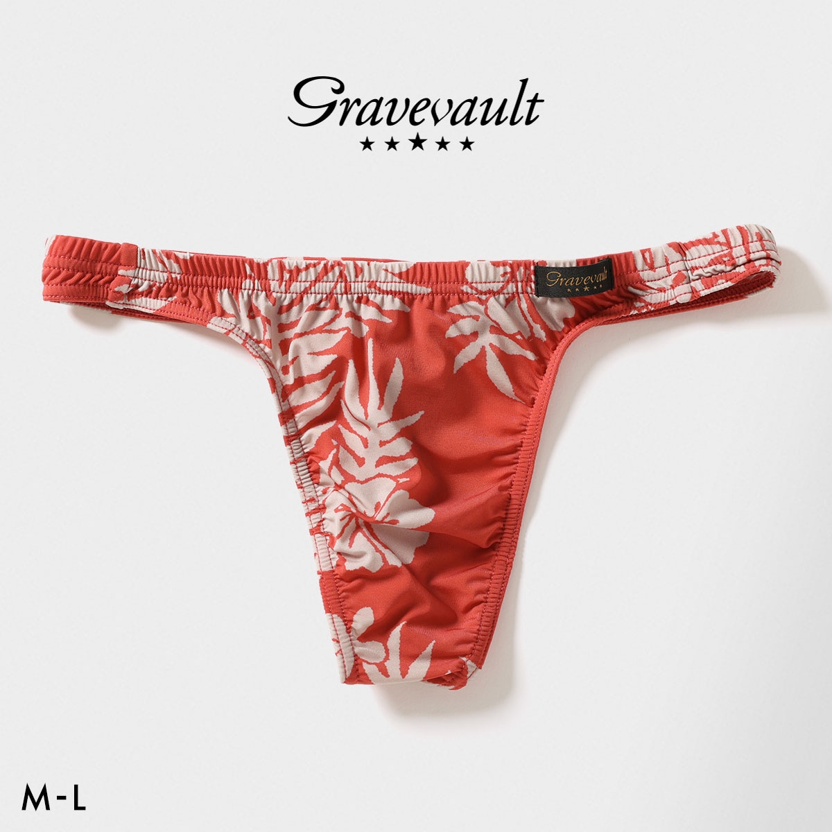グレイブボールト Vintage Tバック ビキニ メンズ 前とじ M L 日本製 Gravevault(RE-レッド-M)