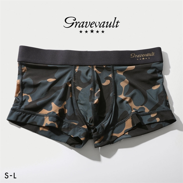 グレイブボールト Stealth camo ローライズ ボクサーパンツ メンズ 前とじ S M L Gravevault