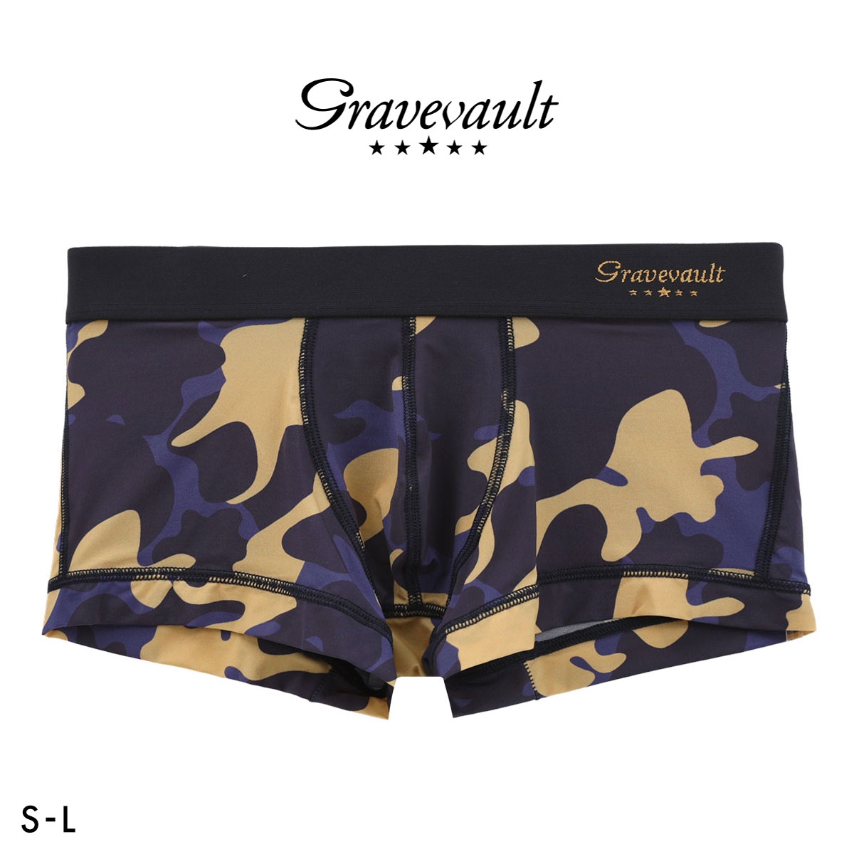 グレイブボールト Stealth camo ローライズ ボクサーパンツ メンズ 前とじ S M L Gravevault(NV-ネイビー-S)