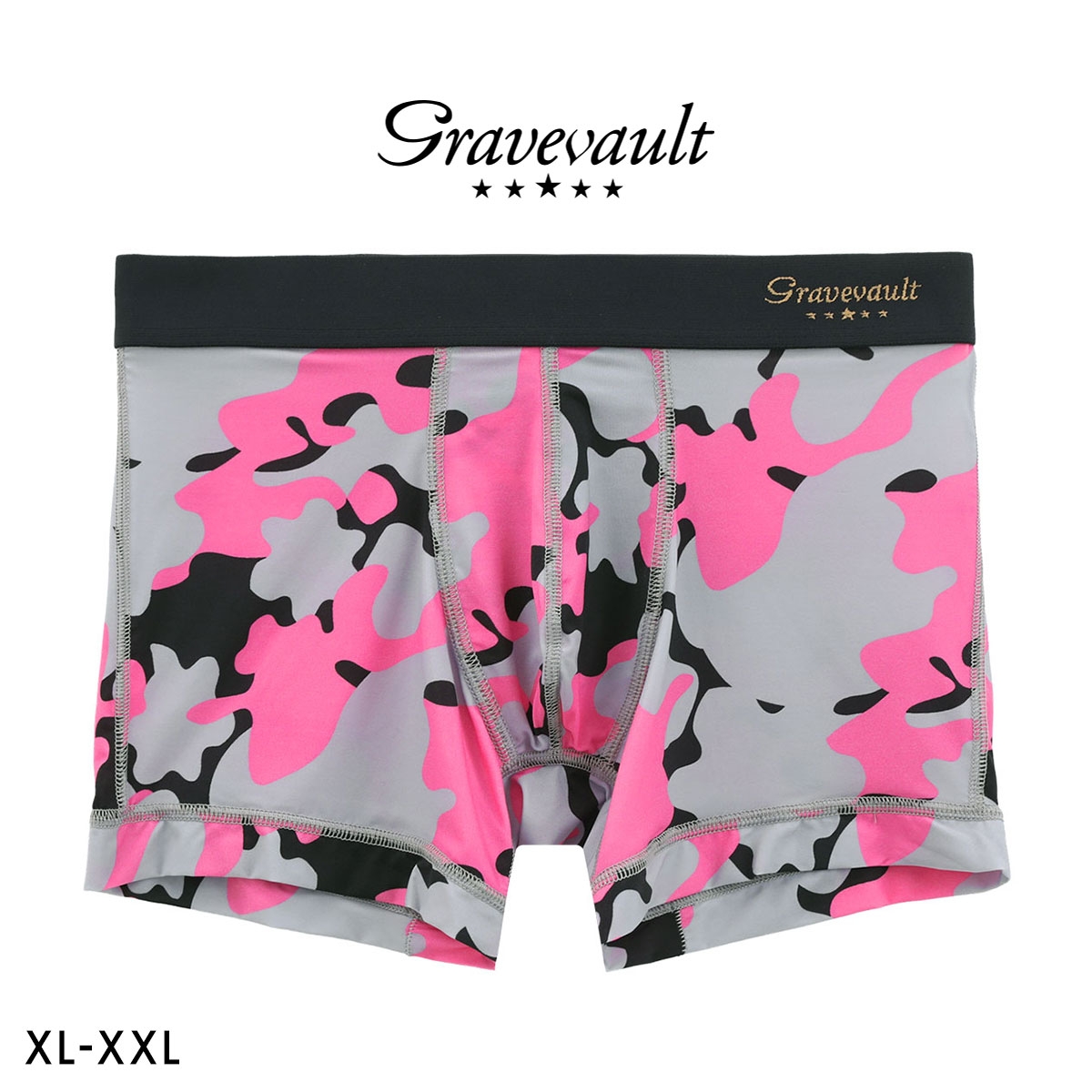 グレイブボールト Stealth camo ショートボクサー メンズ ボクサーパンツ 前とじ LL 3L 大きいサイズ Gravevault(GY-グレー-XL)