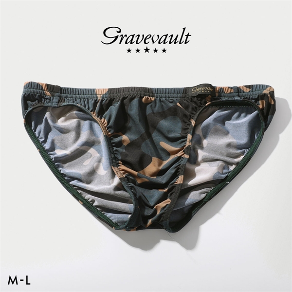 グレイブボールト Stealth camo フルバック ビキニ メンズ ブリーフ 前とじ S M L Gravevault