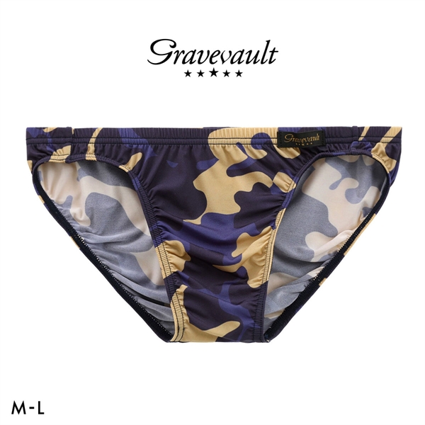 グレイブボールト Stealth camo フルバック ビキニ メンズ ブリーフ 前とじ S M L Gravevault