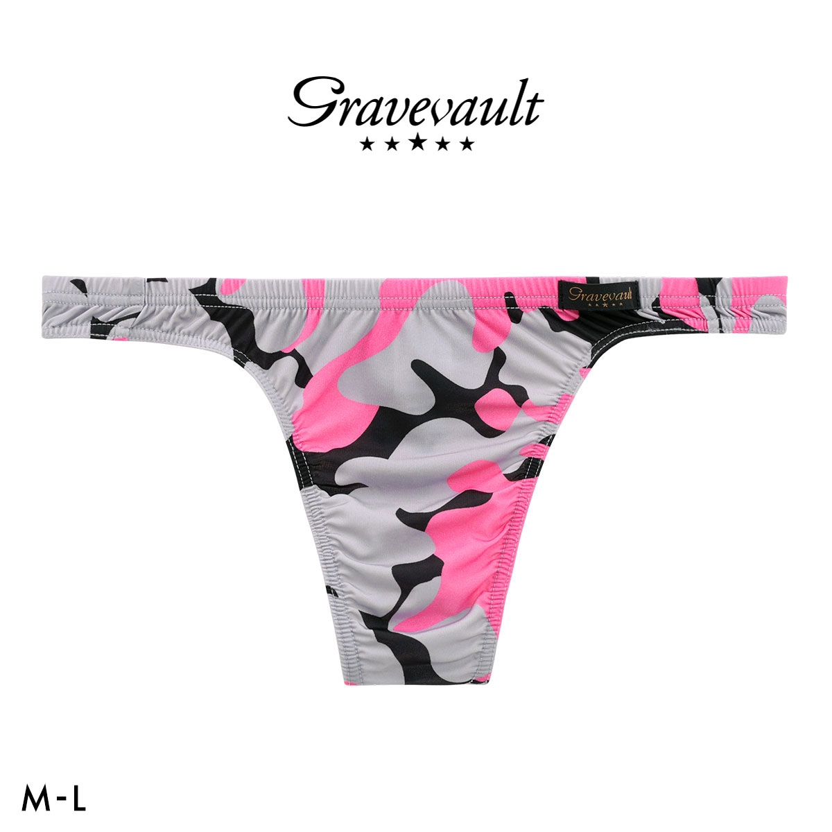 グレイブボールト Stealth camo Tバック ビキニ メンズ 前とじ M L Gravevault(GY-グレー-M)