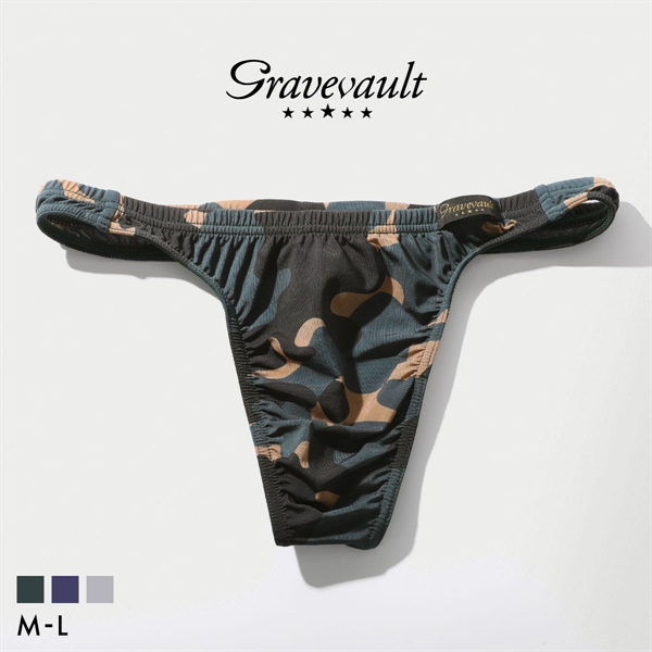グレイブボールト Stealth camo Tバック ビキニ メンズ 前とじ M L Gravevault